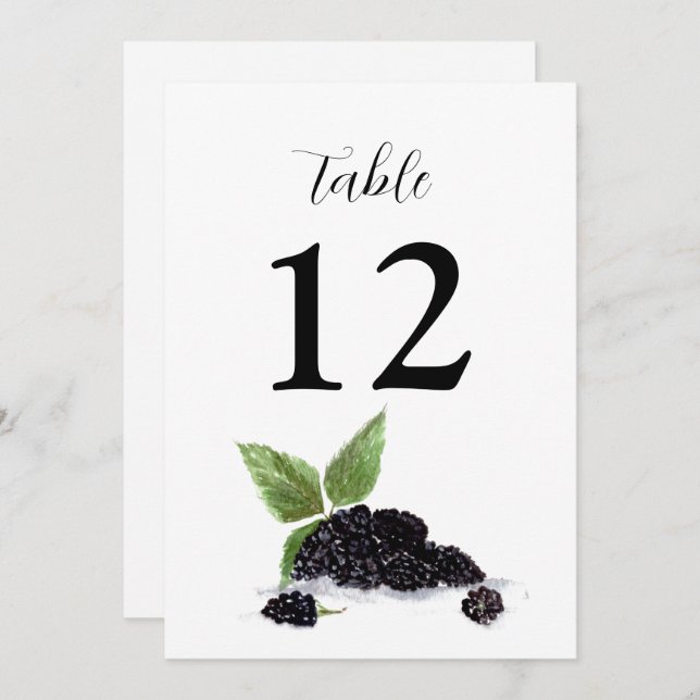 Blackberry Fruits Summer Rustic Bröllop Inbjudningar (Fram/baksida)