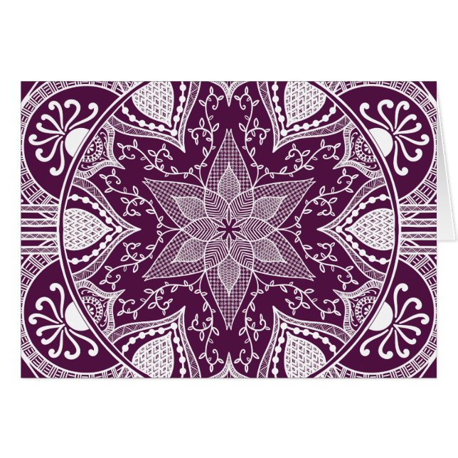 Blackberry Mandala Hälsningskort (Framsidan Horizontal)