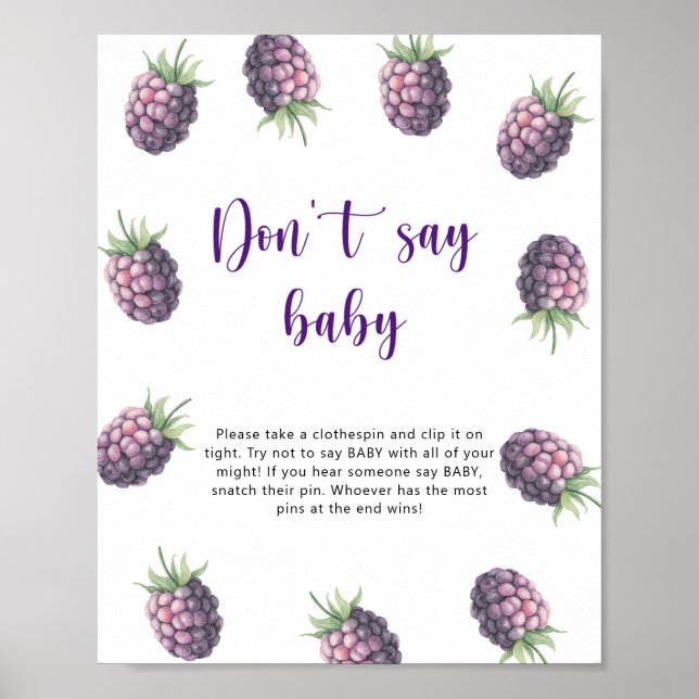Blackberry - säg inte baby poster (Framsidan)