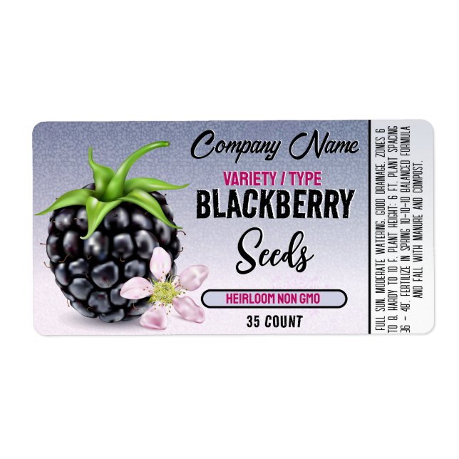 Blackberry Seed Paket Fraktsedel (Framsidan)