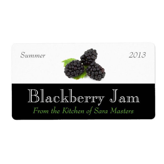 Blackberry Sylt Canning Labels Fraktsedel (Framsidan)