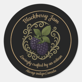 Blackberry Whisper – Artisan Jam Label Runt Klistermärke