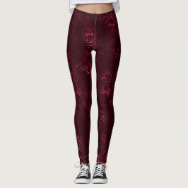 Blackberry Wine Pattern Leggings