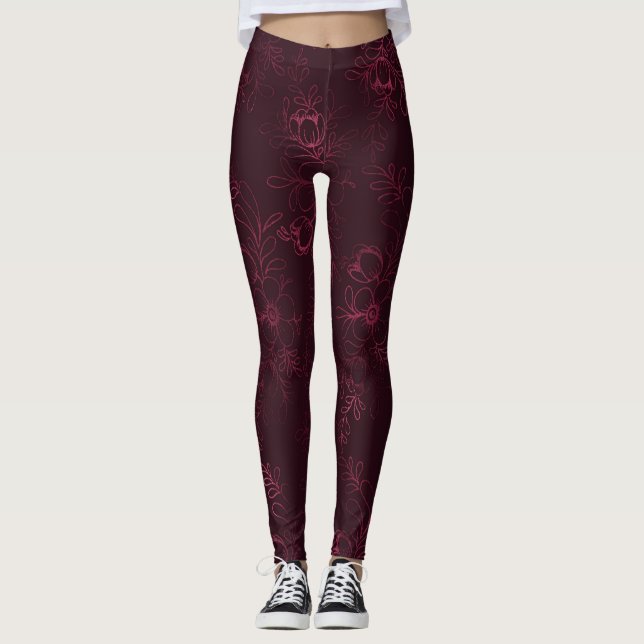 Blackberry Wine Pattern  Leggings (Framsida)