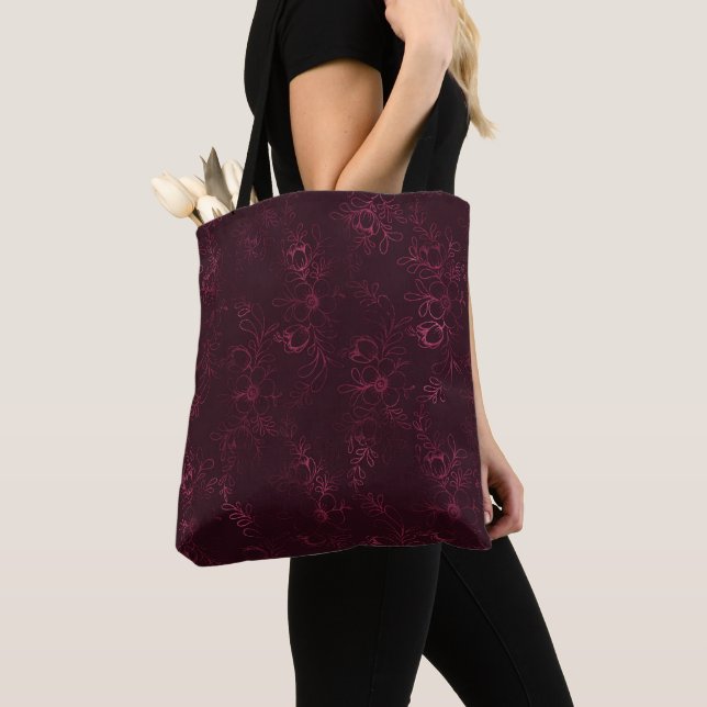 Blackberry Wine Pattern  Tygkasse (Närbild)