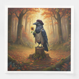 Blackbird, den artliga Corvid Raven Party Pappersservett