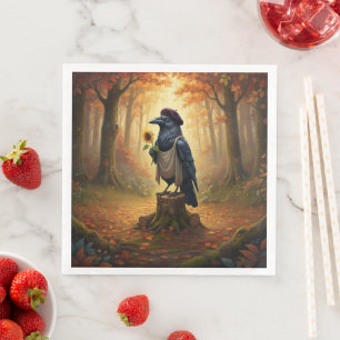 Blackbird, den artliga Corvid Raven Party Pappersservett