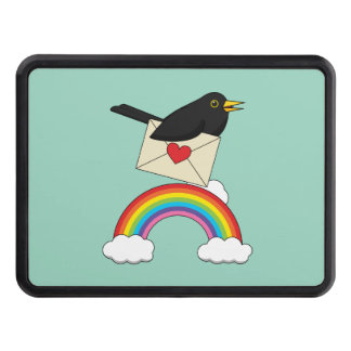Blackbird Flying Above the Rainbow with a Letter Dragkroksskydd