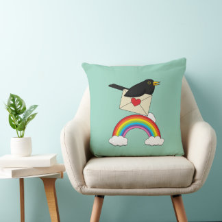 Blackbird Flying Above the Rainbow with Letter Kudde