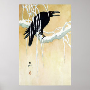 Blackbird i Snö, Ikeda Koson Poster