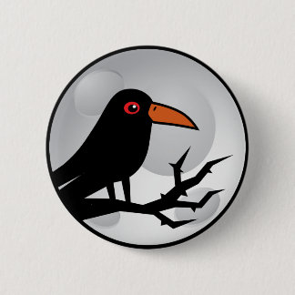 Blackbird korpsvarta/kråka Goth Knapp