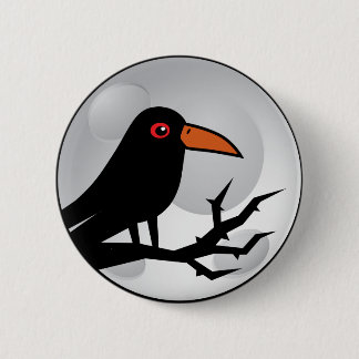 Blackbird korpsvarta/kråka Goth Knapp