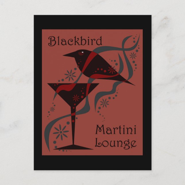 Blackbird Martini Lounge Vykort (Framsida)