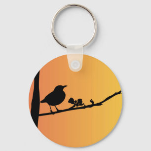 Blackbird Silhouette Nyckelring