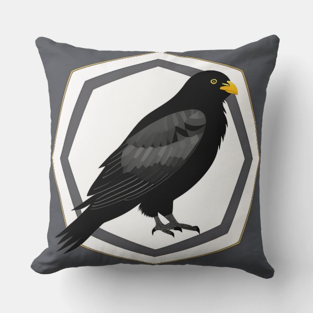Blackbird Stylized Illustration Kudde (Framsida)