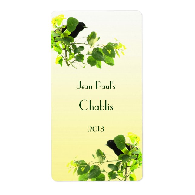 Blackbird Vin-etikett Fraktsedel (Framsidan)