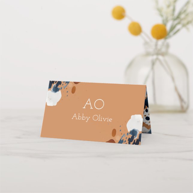 Bläckblå vattenfärg lojalitetskort (Framsida)