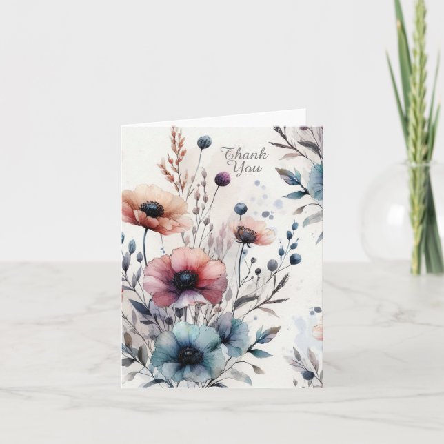 Bläckblomma Tackkort i Alkoholbläck (Framsida)