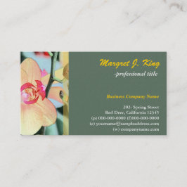 Bläckblommor, botanisk grönt av gult visitkort