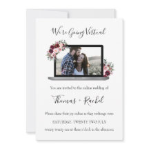 Bläckblommor för virtuella bröllop-bärbara datorer