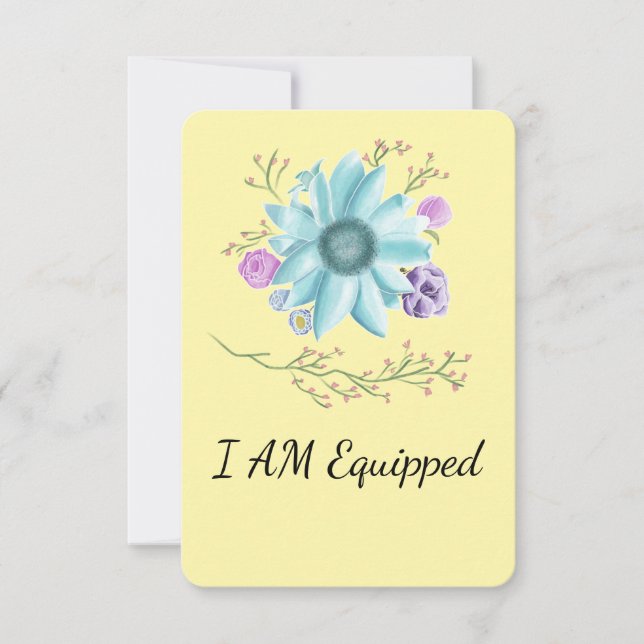 Bläckblommor med jag är utrustad med kort (Framsida)