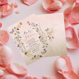 Bläckblommor och fjärilsmjöl av elegant inbjudningar