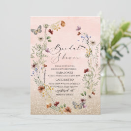 Bläckblommor och fjärilsmjöl av elegant inbjudningar