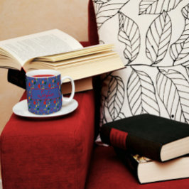 Bläckblommor, rödvallmokaffe mugg