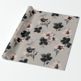 Bläckblomning Mörkt Presentpapper