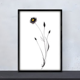 Bläckbloms konst - Fängslande blomsterdesignaffisc Poster