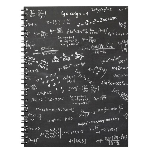 Blackboard Math Anteckningsbok Med Spiral (Framsidan)