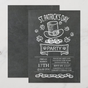 Blackboard St. Patrick's Day Party bjudande Inbjudningar