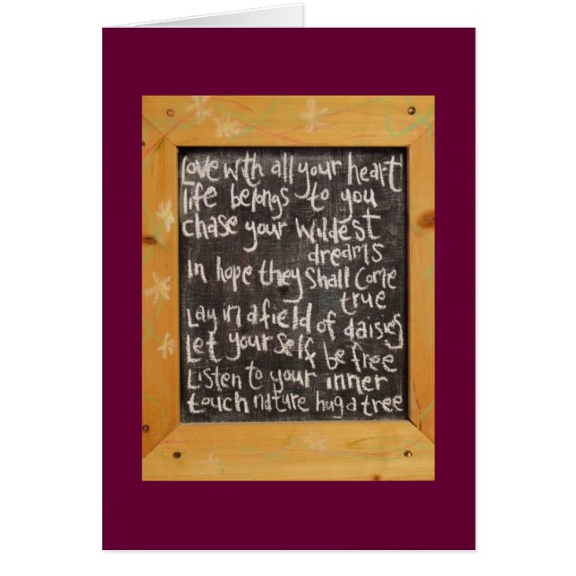 Blackboardpoesi Hälsningskort (Framsidan)