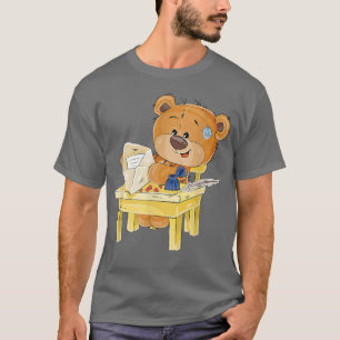 Bläckbrun björn sitta på en stol t shirt