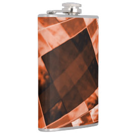 Bläckbrun, rödbrun lutande kvadrat och rektanglar fickplunta