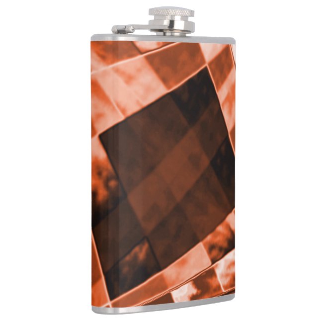 Bläckbrun, rödbrun lutande kvadrat och rektanglar fickplunta (Höger)