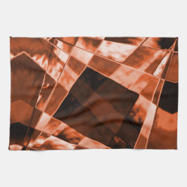 Bläckbrun, rödbrun lutande kvadrat och rektanglar kökshandduk