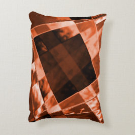 Bläckbrun, rödbrun lutande kvadrat och rektanglar prydnadskudde