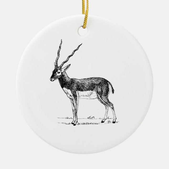 Blackbuck antilop julgransprydnad keramik (Framsidan)