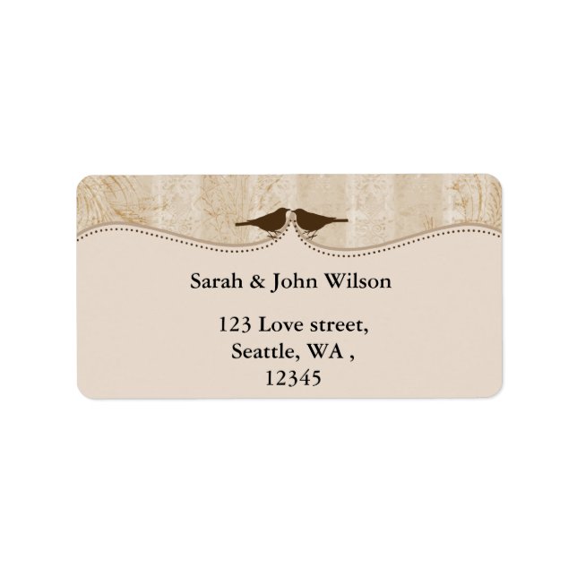 Bläckburar, love birds returetiketter adressetikett (Framsidan)