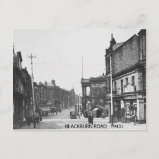 Blackburn Road, Accrington, Lancashire 1940's Vykort