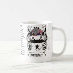 Blackburn ursprung som är menande och vapensköld kaffemugg