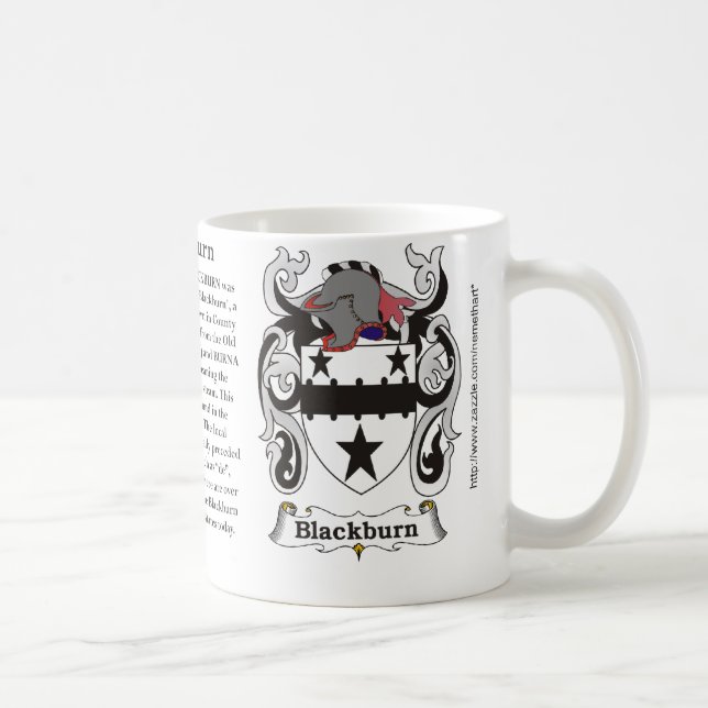 Blackburn ursprung som är menande och vapenskölden kaffemugg (Höger)