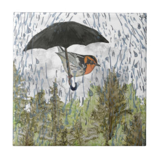Blackburnian Warbler Bird Rainy Ceramic Tile Kakelplatta