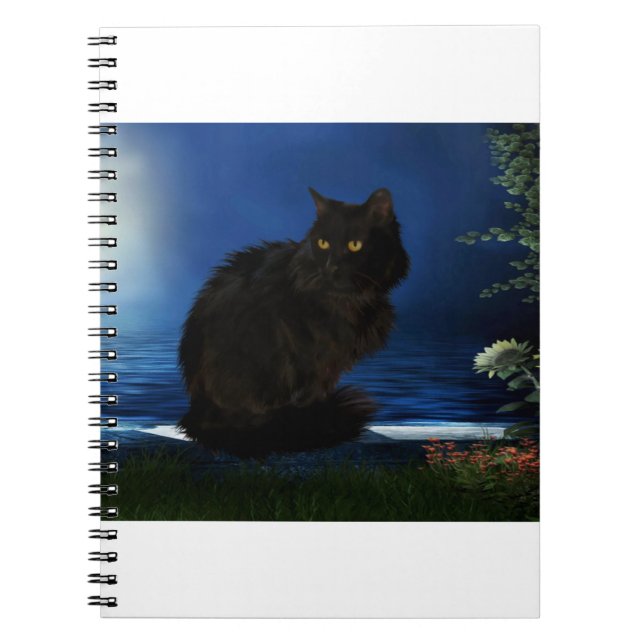 Blackcat Cat Black Husdjur Anteckningsbok (Framsidan)