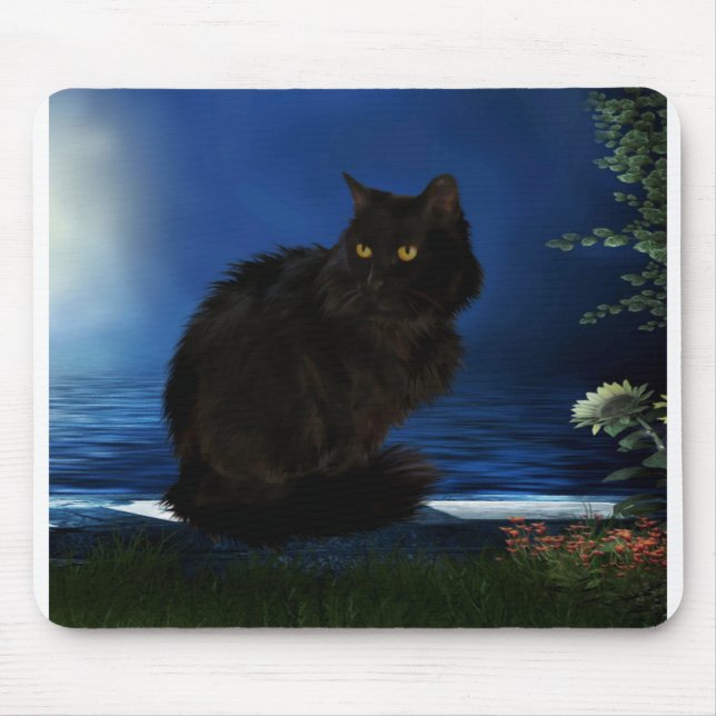 Blackcat Cat Black Husdjur Musmatta (Framsidan)
