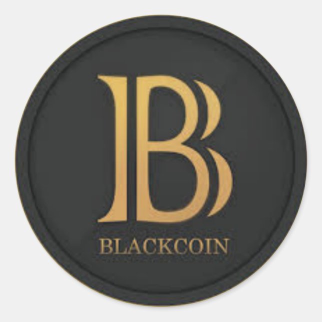 BlackCoin Runt Klistermärke (Framsida)
