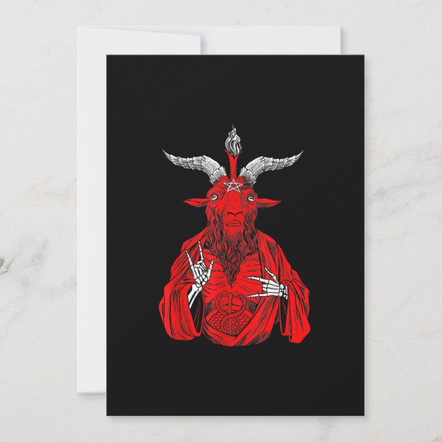 Blackcraft Antichrist Goat Satan Baphomet Julkort (Framsida)