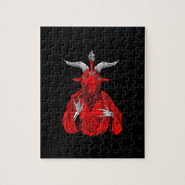 Blackcraft Antichrist Goat Satan Baphomet Pussel (Vertikal)