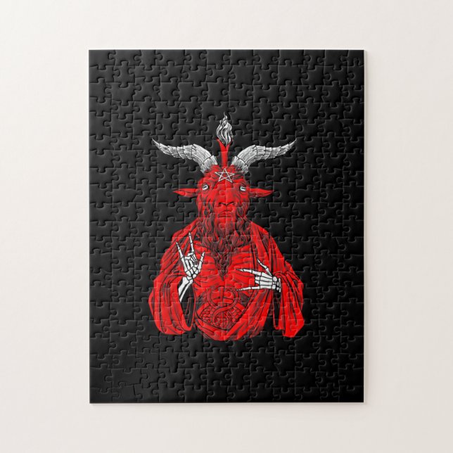 Blackcraft Antichrist Goat Satan Baphomet Pussel (Vertikal)
